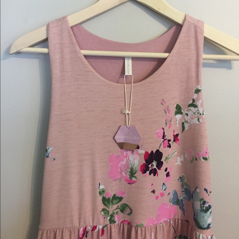 Pinkblush—Pink Floral Sleeveless Racerback Maxi—XL